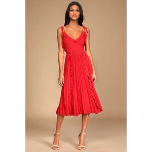 Lulu's Red Midi Dress